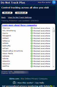 List of blocked and blacklisted ad trackers