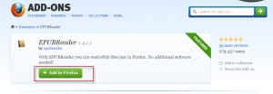 Download and install EPUBReader Firefox add-on