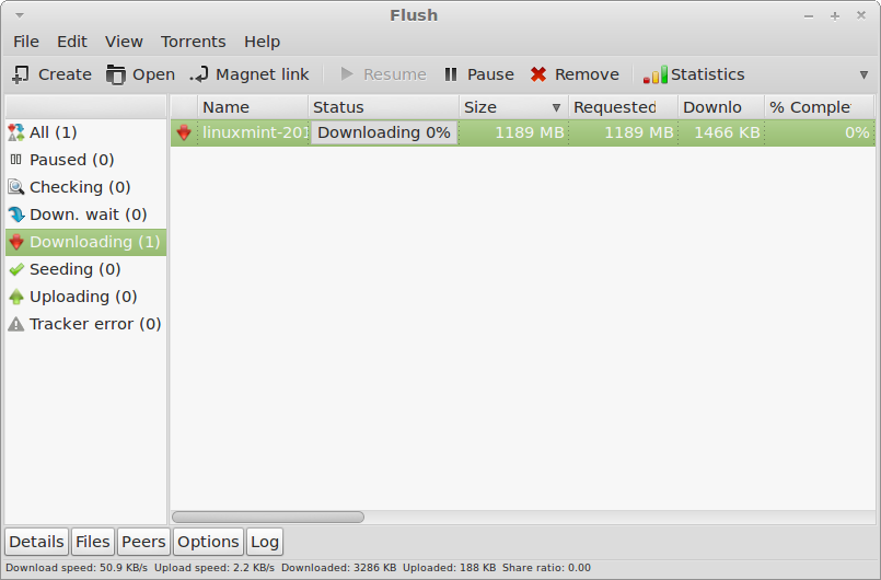 Flush: A GTK Based Bittorrent Client For Linux Mint / Ubuntu