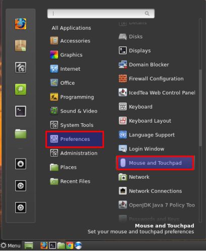 Mouse and touchpad preferences in Linux Mint / Ubuntu
