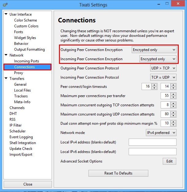 How To Encrypt BitTorrent Traffic In Tixati