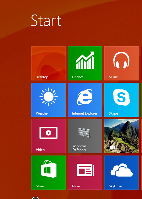 desktop background on Windows 8.1 start screen