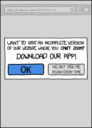 websites and their mobile apps : funny