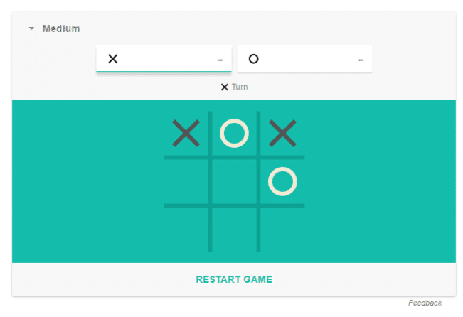 playing tic tac toe through google search