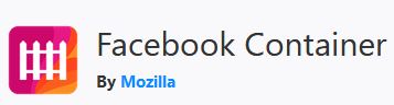 facebook container add-on for Firefox