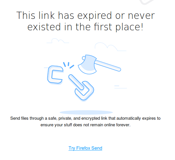 Firefox Send download link that has expired