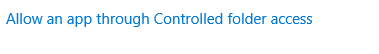 Allowing an app through protected folders in Windows 10