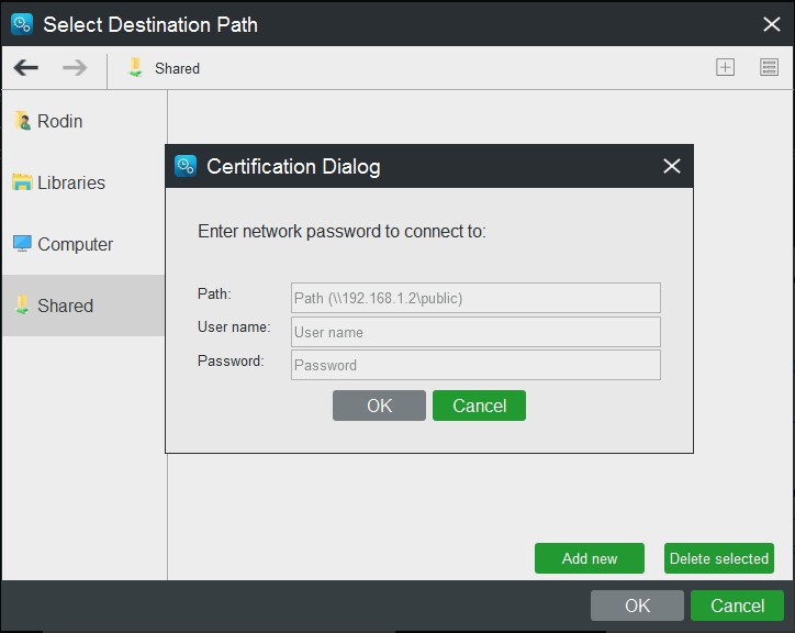 remote backup options in MiniTool ShadowMaker Pro