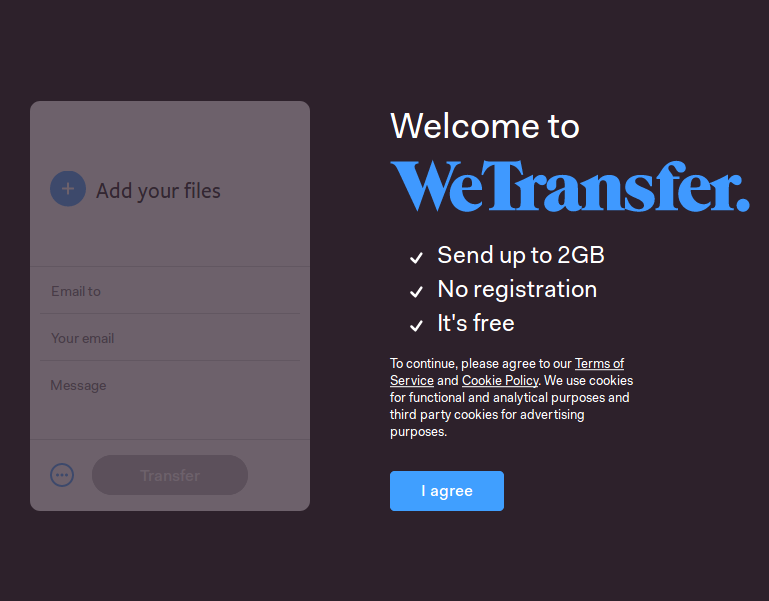 WeTransfer file sharing service