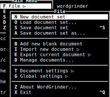 Saving files in WordGrinder