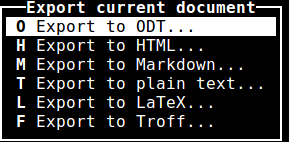 different output formats for saving documents in WordGrinder