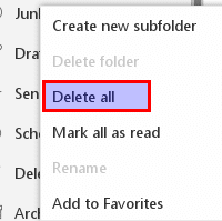 deleting all the junk emails in Outlook.com