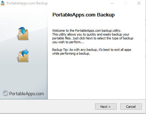 creating a backup of portable apps that are installed