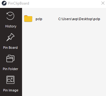 pin a specific folder in PinClipBoard