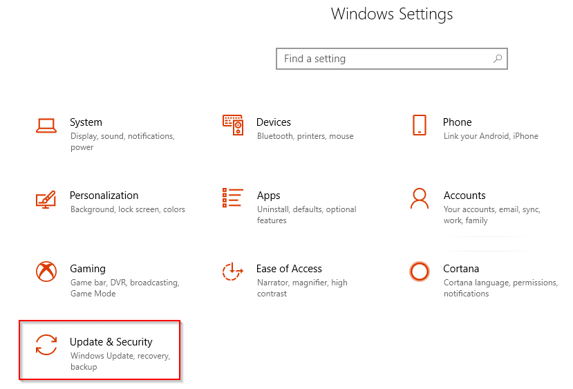 Windows 10 settings