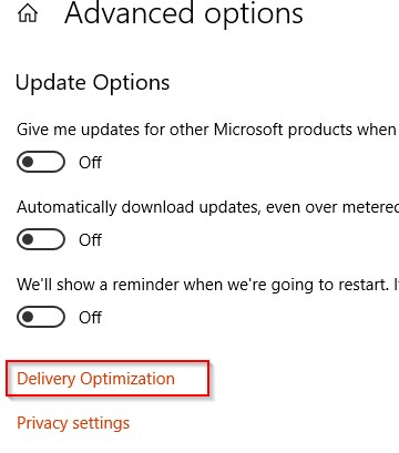 Delivery Optimization for Windows 10 updates