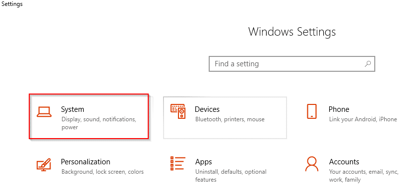 accessing Windows 10 settings