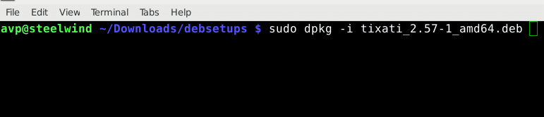 installing Tixati in Debian