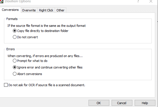 Doxillion conversion options