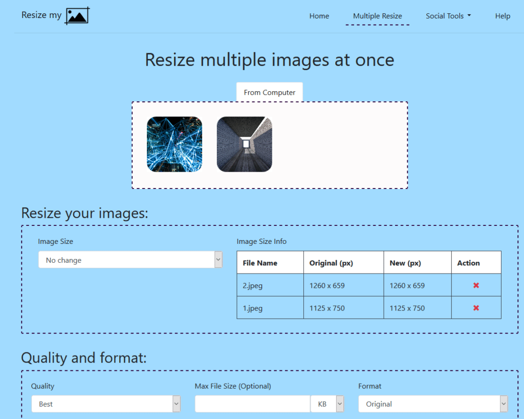 resizing multiple images in one go