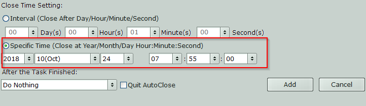 choosing a specific time to close programs using AutoClose 