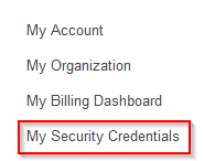 accessing AWS security credentials