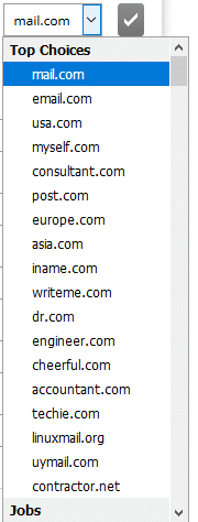 choosing a custom email domain in mail.com