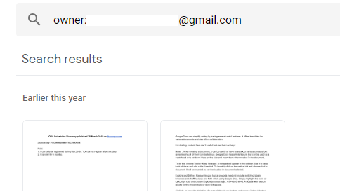 finding files by owner email in Google Drive 