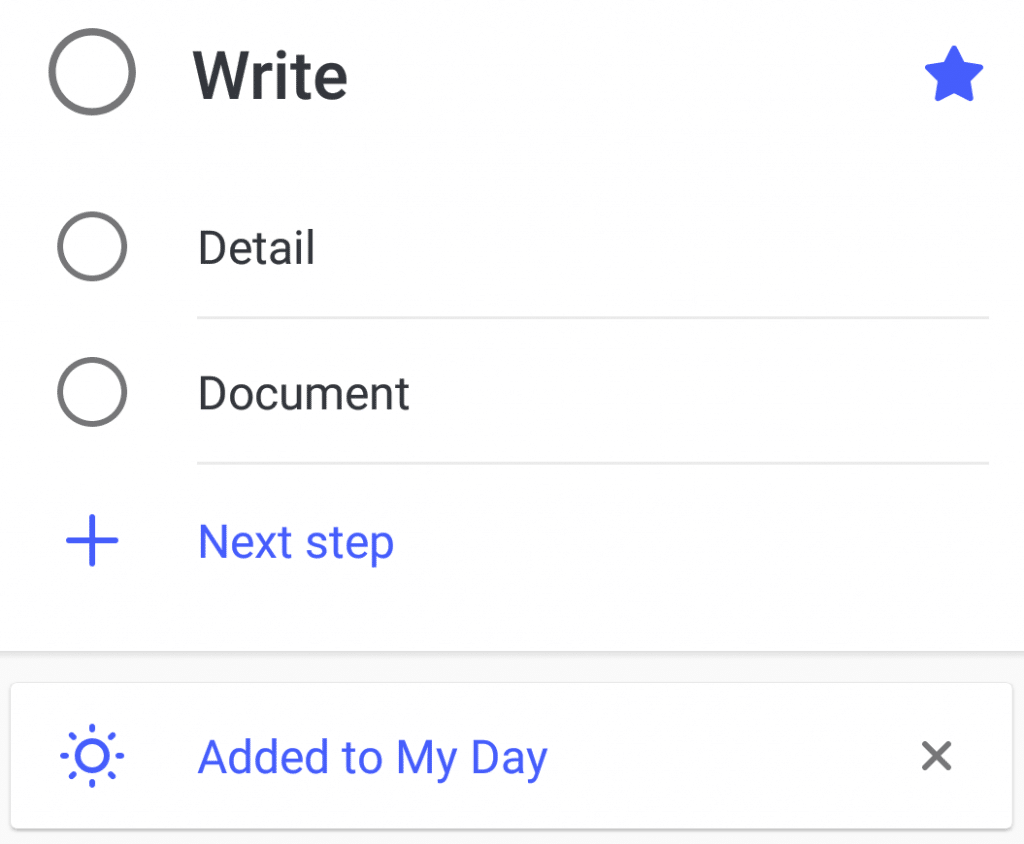 adding sub steps to task in Microsoft To-Do app