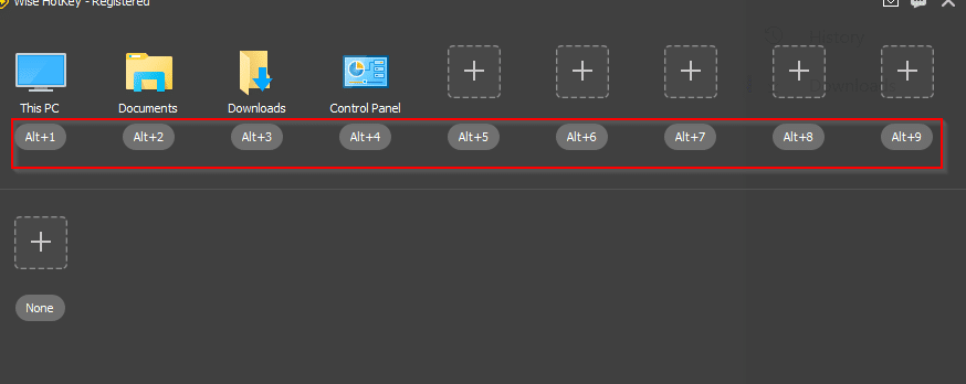 Wise Hotkey Pro default layout