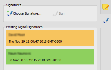 list of digital signatures in Able2Extract Pro