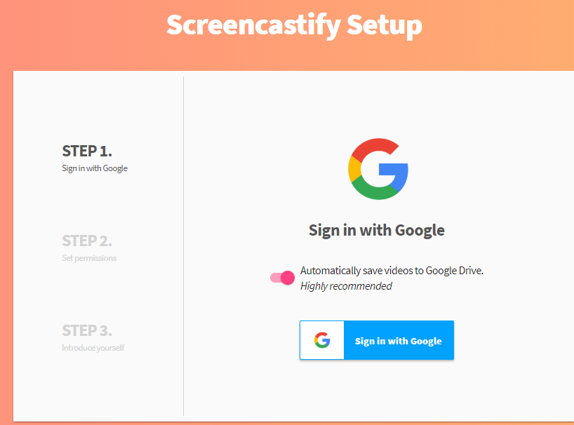 setting up Screencastify