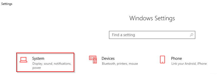 accessing Windows 10 settings