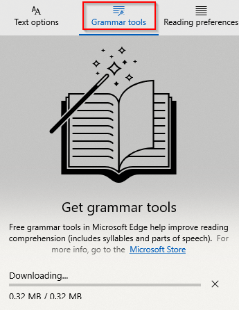 downloading and using Grammar tools in Edge