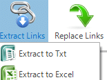 extracting links from PDF documents in Excel or text format