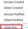 Keep One options in Wise Duplicate Finder Pro