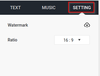 Settings to change aspect ratio and uploading watermark in FlexClip 