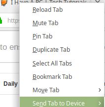 send open tab to other devices which have Firefox Sync 