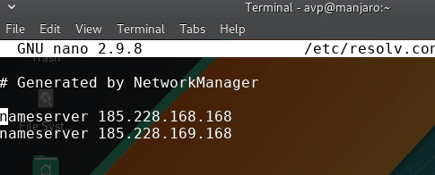 adding CleanBrowsing DNS server IP addresses in Linux