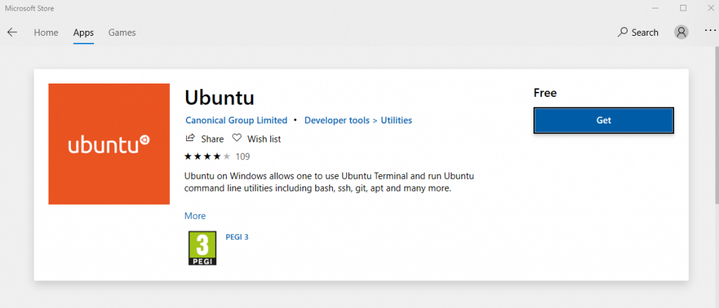 Ubuntu Terminal available from Microsoft Store