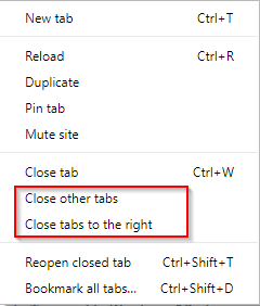 closing multiple tabs at once in Google Chrome