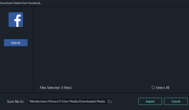 download media from Facebook account in Filmora9