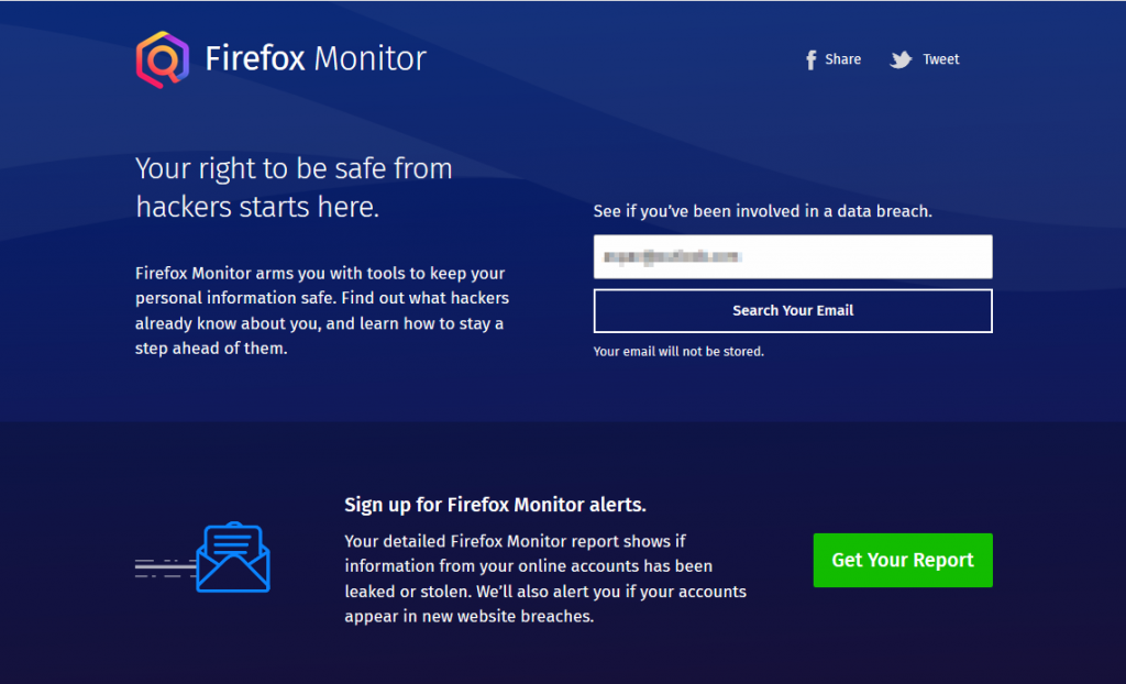 using Firefox Monitor to check for data breaches