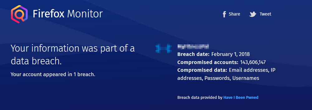 data breach found for email address using Firefox Monitor