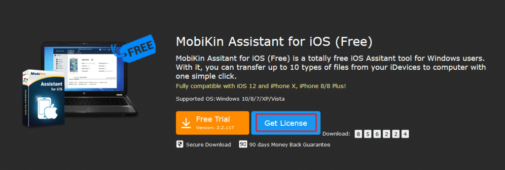 MobiKin Assistant for iOS product giveaway page