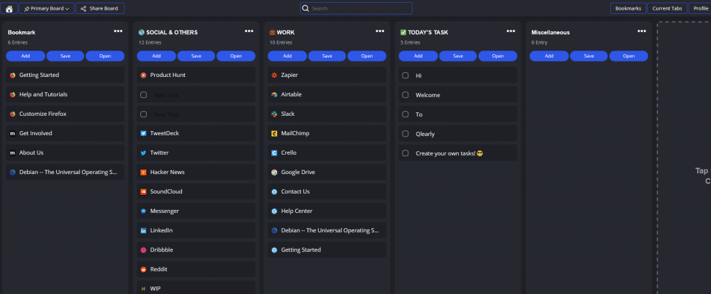 dark theme in Qlearly 