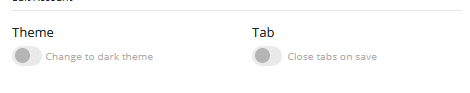theme and auto save tabs settings in Qlearly 