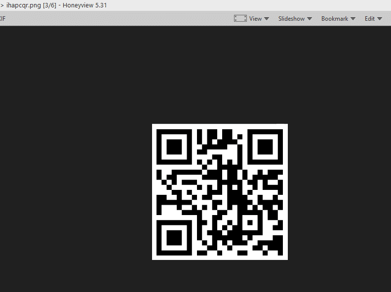 saved QR code as a screenshot / image capture