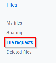 File requests in Dropbox