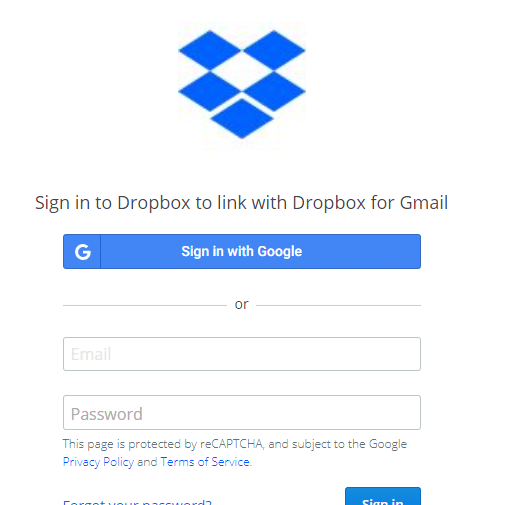 Dropbox login to access files and folders